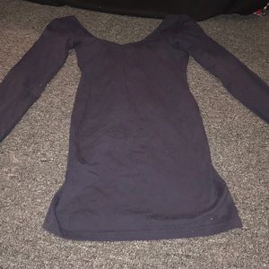 Dark blue long sleeve tight mini dress